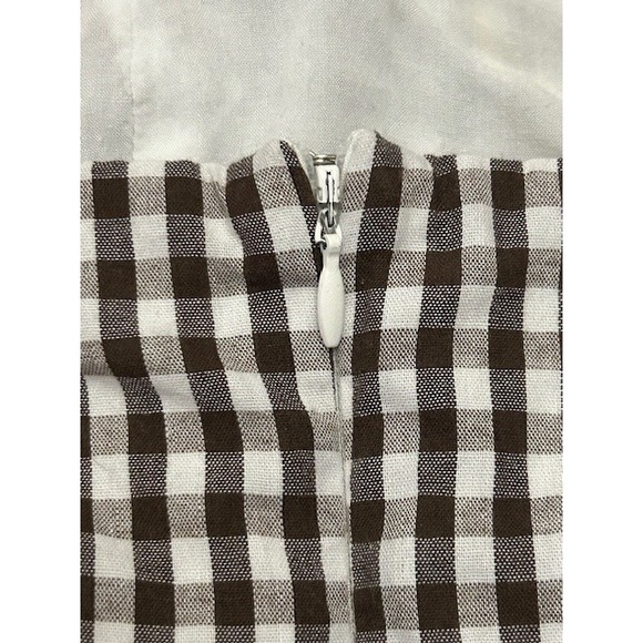 Honey Punch Brown Gingham Mini Dress Sundress Lined Womens Large Preppy Classic - Picture 8 of 15